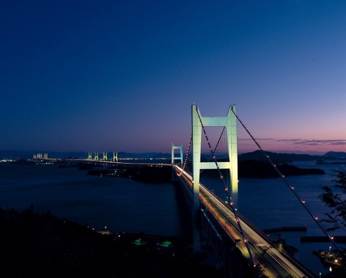 Night view of the Great Seto Bridge