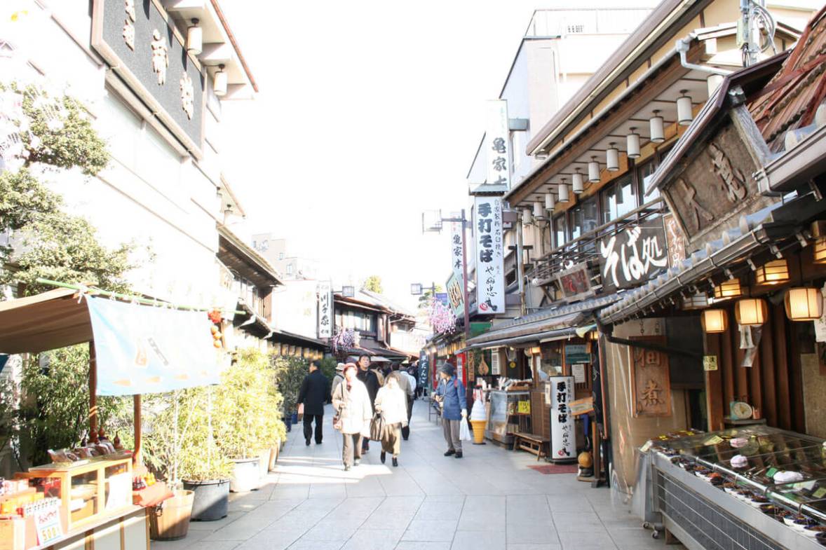 Japanese shitamachi shopping street