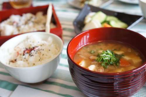 Miso soup and rice