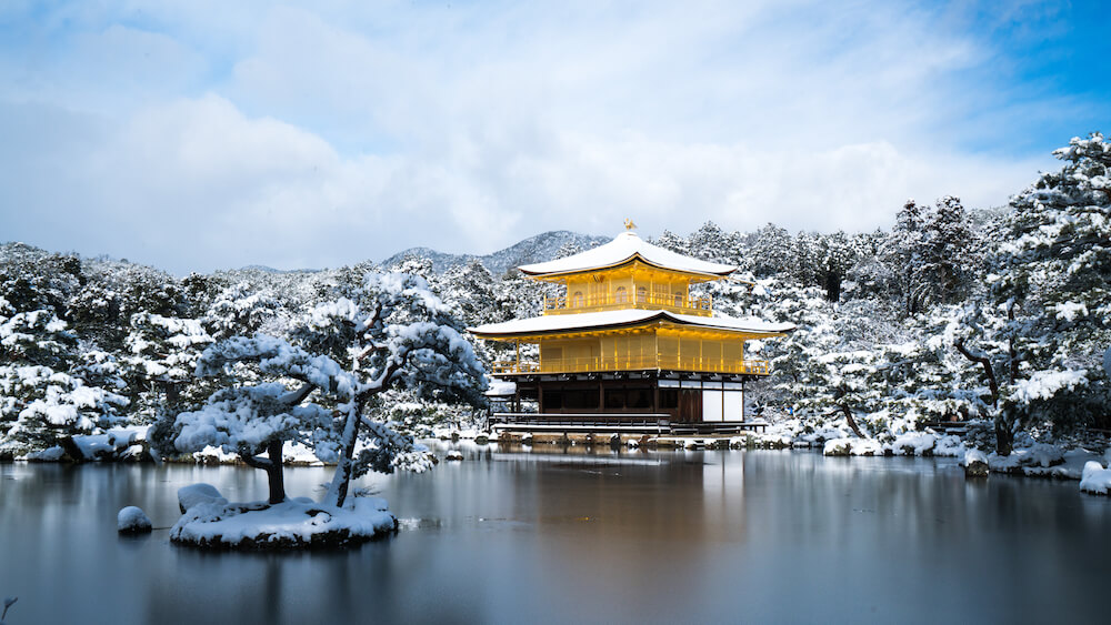 Kinkakuji Temple in Winter Season