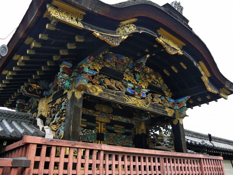 The ornately decorated Tang Gate of Nishi-Honganji Temple