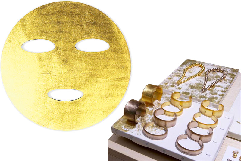 Gold Leaf Mask, 4,500 yen Acrylic bangles, starting from 5,000 yen