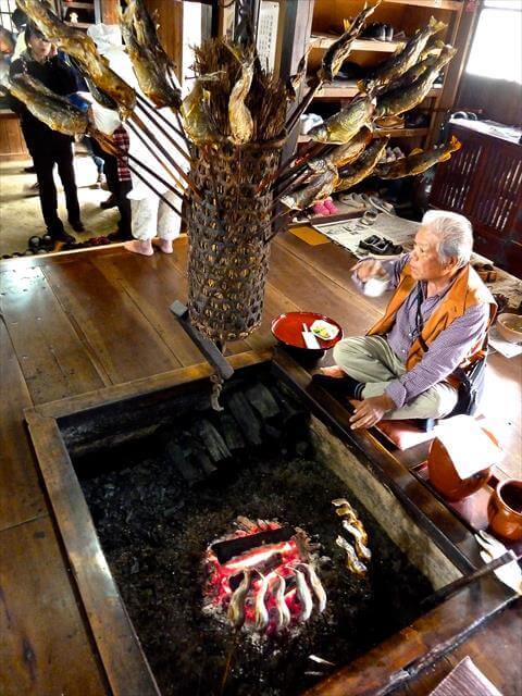 The interior of a local restaurant in Ouchi-juku