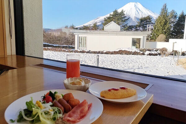 Breakfast is tastier with Mt Fuji in view
