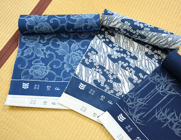 Japanese fabric for yukata blue