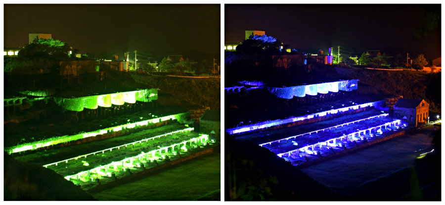 kitazawa plant goldmine in sado island at night