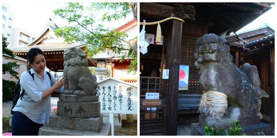 komainu statues in shrines in Niigata