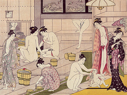 Torii Kiyonaga "Interior of a Bathhouse" 1787