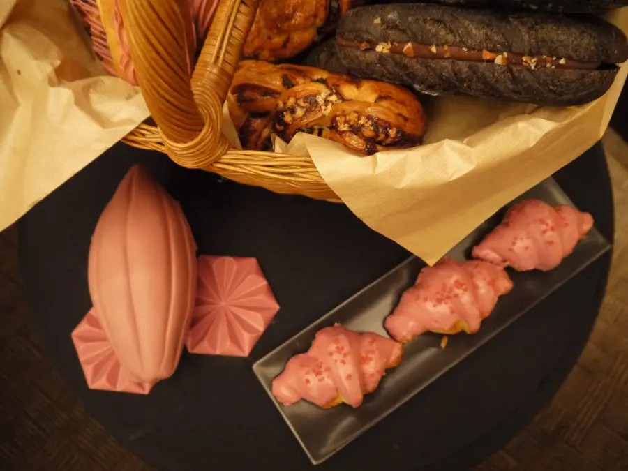 baked goods with ruby chocolate