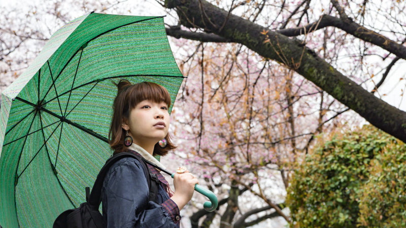 Woman holding an umbrella