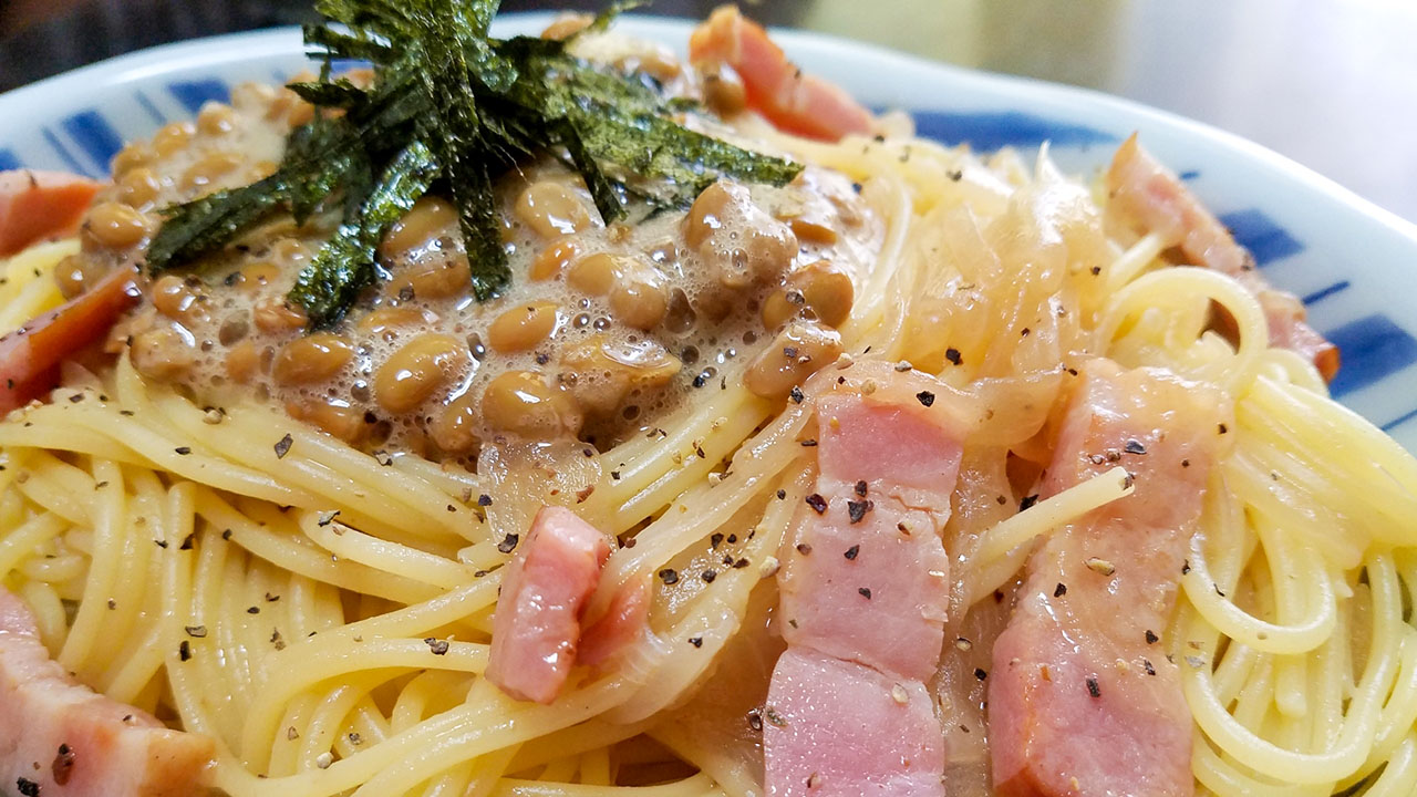 Nattō with Pasta