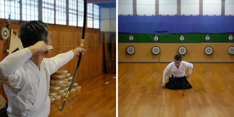 A demonstration of Japanese archery at Nisshinkan